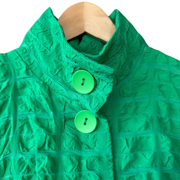 Joseph Ribkoff Island Green Textured Jacket Stand Collar US Size 10 Style 241069 - Picture 4 of 9